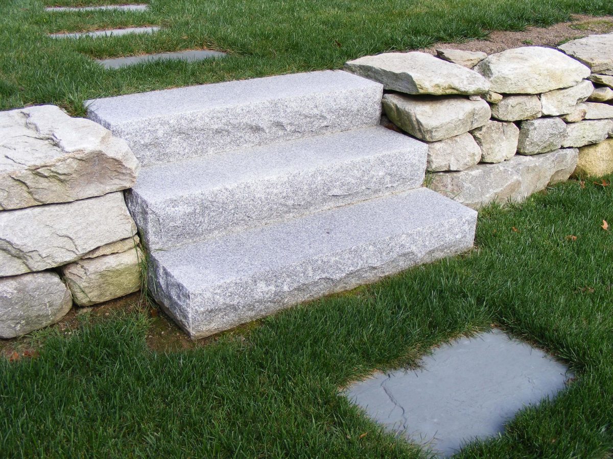 Swenson Granite Works Woodbury Gray Rock Face Steps