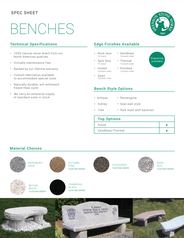 Bench Spec Sheet