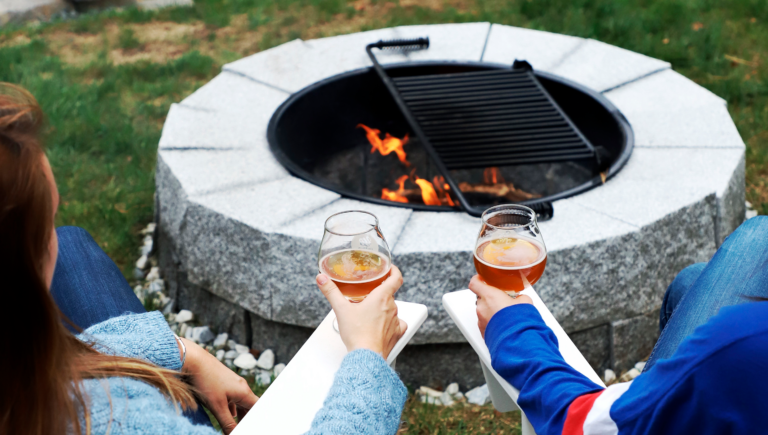 A DIY Granite Fire Pit Adds Classic New England Style to a Coastal-Inspired Home in Scituate, MA